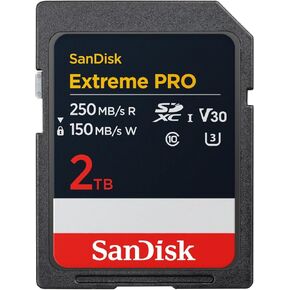 SanDisk 2TB Extreme PRO SDXC UHS-I Memory Card - Up to 250MBs - C10, U3, V30, 4K UHD, SD Card - SDSDXXD-2T00-GN4IN