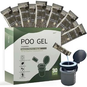 Camping Toilet Poo Gel Powder，30 Portable Toilet Absorbent Urine Gel for Potty Bags and Potty Toilets, Outdoor Bathroom Recreation Supplies for Adults Backpacking Car Camp and Hiking