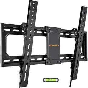 IWORKBORAD Heavy Duty Tilt TV Wall Mount for 32-90 inch Large TV, Low Profile TV Mount TV Brackets with Safe Lock & Quick Release, VESA 600x400mm, 132lbs & 24 inch Stud, Fit Most 55+ 65+ 75 85 86 TVs