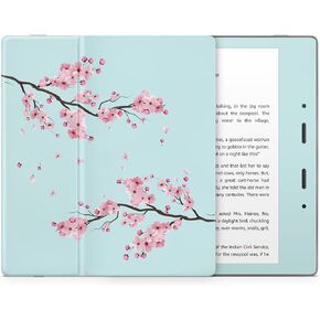 Tacky Design Cherry Blossom Skin for Kindle Paperwhite Skin Wrap, Blue Flower Skin for Kindle Stickers, Premium Vinyl 3M Full Wrap for Kindle Paperwhite Covers (Kindle Paperwhite (11th Gen, 2021))