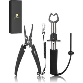 Pullther Fish Lip Gripper,Fishing Pliers,Muti-Function Fishing Gear,Fishing Pliers Gripper Saltwater Fishing Tools, Fly Fishing, Ice Fishing Gift for Men