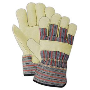 MAGID TB524E DuraMaster Standard Pig Grain Leather Palm-Starched Cuff, Medium, Tan, Large (Pack of 12)
