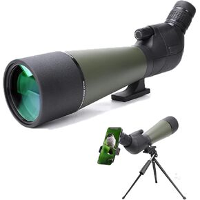 Spotting Scope 20-60X80 for Shooting Hunting, BAK4 Prism, FMC Spotter Scope with Tripod Phone Adapter, Carrying Case High Resolution for Bird Watching Target Shooting Hunting Wildlife Scenery