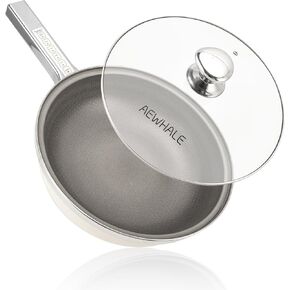 Hot Pot Electric,5L Multifunctional Electric Pot for Cooking,1600W Non-Stick Frying Pans for Steak, Egg, Ramen, Soup with Temperature Adjustment， Titanium Stainless