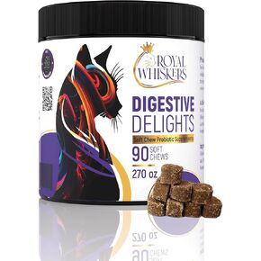 Digestive Delights - Probiotic Soft Chews for Cats, Enriched with Pumpkin & Probiotic Blend for Ultimate Gut Health Formulated Specifically for Felines, 90 Premium Chews, Made in USA