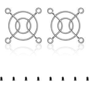 Fan Finger Grill 80mm PC Fan Grill Guard, 4 Pack CPU Case Metal Grill Protector Guard with Screw for 80x80mm Fan Protective Cover DIY, PC Computer Case Fans, Exhaust Fans (Silver)