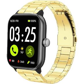 Compatible with Spade & Co Health Smartwatch 4 bands, Stainless Steel Metal Replacement Straps Compatible with Spade & Co Health Smartwatch 4 1.85 Inches