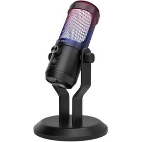 JARO USB RGB 192kHz/24bit Condenser Microphone for Gaming, Podcast, Streaming, YouTube, Zoom and Singing Record with Mute, Gain Control and Noise Cancellation for PC, Laptop, Mac and PS4/5 J100-CS