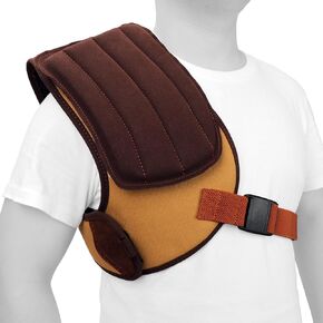 TOURBON Canvas and Leather Recoil Shield Shooting Shoulder Pad Adjustable Shotgun Rifle Recoil Reduction Shoulder Protective Vest for Outdoor Range Hunting