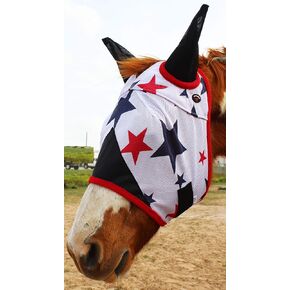 CHALLENGER Horse Summer Airflow Mesh Stars FlyMask 73257