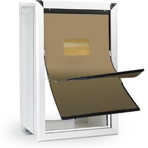 XL Dog Door for Wall - Aluminum Extra Large Dog Door Through Wall - in Wall Doggy Door with Weather Proof Flap & Security Panel