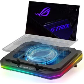 Cooling Pad for Asus ROG Strix G16 G18 G17 G15 G (Strix Scar 18 16 17 15) 15 16 17 18 inch Gaming Laptop, Laptop Cooler with Ultra Powerful Booster Turbo Cooling Fan Can Fast Cooling, 6 RGB Light Mode