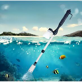 Electric Aquarium Vacuum Gravel Cleaner - 4-in-1 Fish Tank Gravel Cleaner Siphon Vacuum Cleaner, Water Changing, Sand Washing, and Dirt Suction Three-in-One, 24W Automatic Fish Tank Vacuum Cleaner Kit