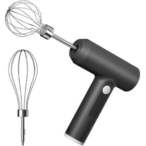 Cordless Hand Mixer, Sonhomay Electric Whisk Handheld Electric Blender with 3 Speed Control, USB Rechargable Portable Egg Beater with 2 Detachable Whisks, Easy to Whipping, Stirring, Mixing