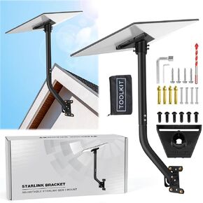 Starlink Gen 3 Mount, Adjustable Mounting Kit Compatible with V3 Starlink Standard Dish, Stainless Steel Starlink Pole Mount, Wall/Roof Mount for Starlink Accessories, Starlink Standard Mount Kit