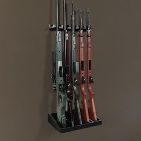 ikkle Gun Rack, Wooden Rifle Racks, Indoor Gun Rack, Wall Mount Rifle Storage Gun Display Holder for Home Office - Holds up to 5 Long Guns