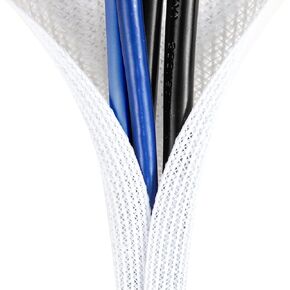AGPTEK Cable Sleeve Cover, 25ft - 4/5 inch Cord Management Wire Organizer Under Desk, Home Office Computer Wire Cover Hider Cord Protector, Protect Pet Cat Dog from Chewing, Black