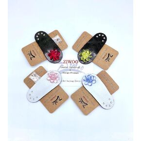 ZIWOO Flower Leather Hair Clip 4 Color & 4 pcs/Handmade/Girls & Women/Hair Accessories