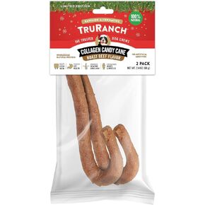 Collagen Chew - Candy Cane - 1 Bag, 2 Count, Stocking Stuffer, Limited Edition Holiday All-Natural, Dog Treat Candy Cane (Yogurt Peppermint), Rawhide Alternative, Dog Chew