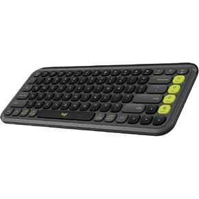Logitech POP ICON Keys Wireless Bluetooth Keyboard, Comfortable Typing, Programmable Keys, Easy-Switch Between up to 3 Devices, for Laptop, Tablet, PC – Graphite and Green