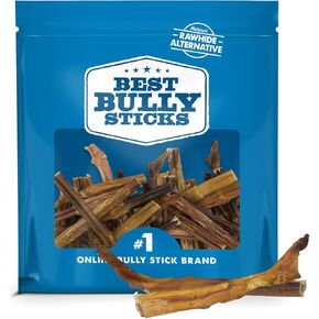 Best Bully Sticks 4-8 Inch Odor-Free Junior Bully Sticks for Dogs - 4-8" Easily digestible, 100% Grass-Fed Beef, Grain and Rawhide Free | 16 oz