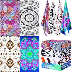 Genovega 4 Packs Oversized Thin Beach Towel Set, 36 x 72 in XL Extra Large Big Soft Clearance Pool Swim Travel Towels Blanket for Adult Women Men Cruise Lounge Chair Cover Accessories Essentials
