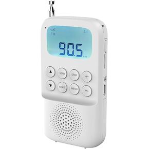 Digital AM FM Walkman Radio with Bluetooth, Portable Rechargeable Transistor Radio with Alarm Clock, Build-in Loud Speaker and Earphone Jack, Support TF Card Play and Record