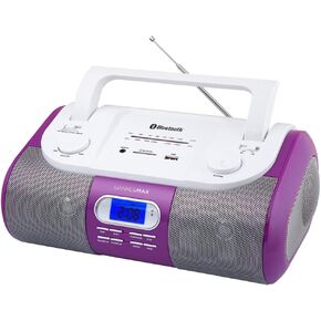 HANNLOMAX HX-509R Portable AM/FM Radio, Bluetooth, USB/SD Slot for MP3 Playback, Aux-in, AC/DC Dual Power Source. (Purple)