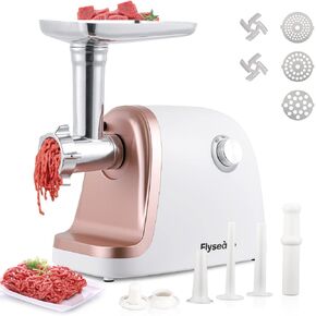 Electric Meat Grinder, Sausage Maker 3000W Max Food Grinder with 2 Blades & 3 Plates, 3 Sausage Stuffers Tubes & Kubbe Kit, Stainless Steel Heavy Duty Meat Mincer Machine for Home Kitchen Use