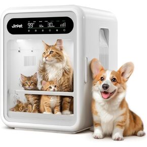F1 Professional Pet Dryer Cabin, 75L Extra Large Powerful Cat Dryer Box with Smart Control Humidity & Temp, 40dB Ultra Quiet Hair Dryer for Dogs, Automatic Pet Supplies for Pet Grooming, White