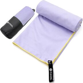 Eunzel Quick Dry Camping Towel, Microfiber Travel Towel Super Absorbent Fast Drying Towel for Camping, Beach, Gym, Backpacking, Yoga & Swimming(24" x 48", Grey)