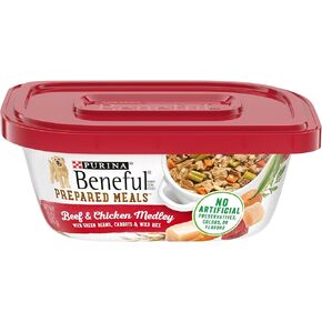 Purina Beneful High Protein, Wet Dog Food With Gravy, Prepared Meals Beef & Chicken Medley - (8) 10 oz. Tubs