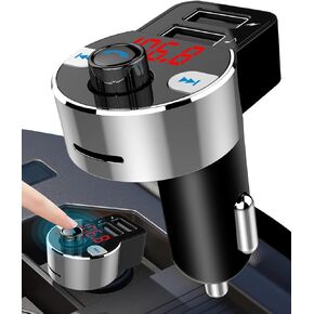 3IN1 Bluetooth FM Transmitter for Car,5.0 Bluetooth Car Adapter Transmitter with Memory Function, Bluetooth Radio Transmitter for Car Mp3 Player,Bluetooth FM Transmitter HandsFree,2 USB Charge,TF Card