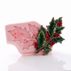 Holly Leaf Flexible Silicone Mold, Fondant, Candy, Chocolate, Food Safe, Polymer Clay, Resin Mold, Epoxy and so much more