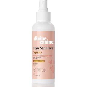 Dog Paw Cleaner - 5.1 Fl Oz of Alcohol Free Rosewater Scented Paw Sanitizer Spritz - Made with Rosewater, Aloe, Copaiba Oil, and Lemongrass Oil to Nourish and Clean Paws - Made in The USA