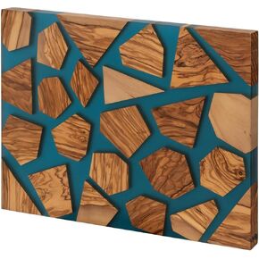 Olive Wood Resin Cutting Board, Wood and Resin Butcher Block Cutting Board for Kitchen, Resin & Wooden Cutting Boards for Kitchen, Wood & Resin Charcuterie Boards for Housewarming Gifts