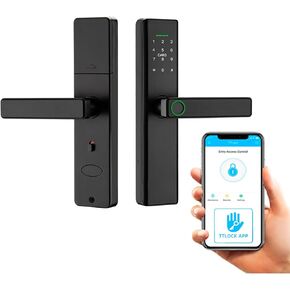Smart Lock Fingerprint Door Lock with Touch Screen Password Electronic Locks, TT APP Remote Control Smart Door Lock