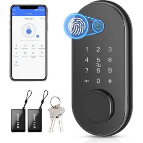 Smart Door Lock Fingerprint Keyless Entry Door Lock APP Control Deadbolt Auto Lock Electronic Keypad Deadbolt Lock for Front Door Home Use Apartment