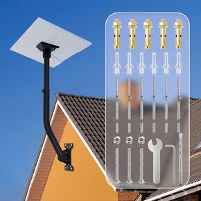 Adjustable Starlink Wall Mount, Starlink Mounting Kit for Gen 3, Star Link Mounts Compatible with Starlink V3 Standard Dish,Starlink Mounting Pole with Pipe Adapter (Include Wrench & Drill bit)