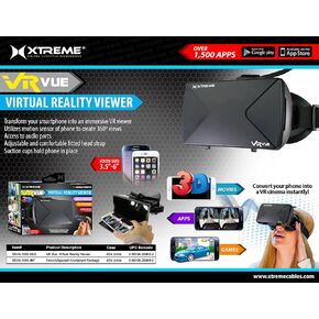 عارض الواقع الافتراضي VR VUE من Xtreme Cables للهواتف مقاس 3.5 إلى 6 بوصات in Kuwait