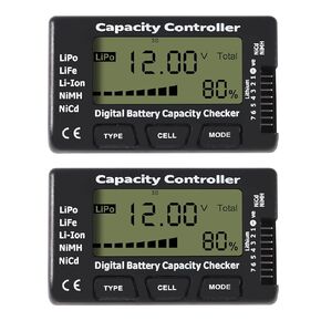 RC Cellmeter 7 Digital Battery Capacity Checker Controller Tester Voltage Tester for LiPo Life Li-ion NiMH Nicd Cell Meter 2PCS
