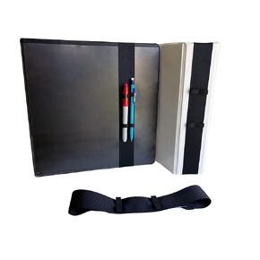 BLACK Planner Binder Band with 2 Elastic Pen Holder Loops for Standard Full-Size Binders