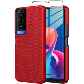 for TCL 50 XE 5G Phone Case TCL 50 XE Nxtpaper 5G Case with Tempered Glass Screen Protector,Dual Layer Heavy Duty Shockproof Protection Phone Case Cover for 50 XE 5G (Black)