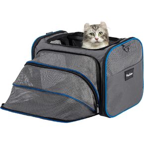 Soft Sided Cat Carrier for Small Medium Cats and Puppy up to 15lbs,Airline Approved Cat Carrier,Expandable Cat Travel Bag
