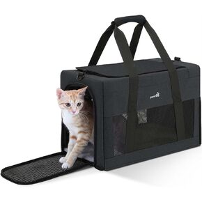 Pecute Cat Carrier, Pet Carrier Airline Approved, Portable Dog Carrier with Stable Structure, Breathable Mesh Fabric Bag for Pets, Light Blue Pet Carrier Suitable for Both Long and Short Trips