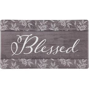 J&V TEXTILES Kitchen Runner Rugs Anti-Fatigue mats,Non Slip Waterproof Ergonomic Comfort Mat for Kitchen, Floor Home, Office, Sink, Laundry (Blessed, 20" x 36")