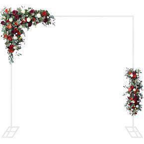 8FTx8FT Wedding Arch Backdrop Stand Square Metal Rectangular Arch Frame Balloon Arch Stand for Wedding Birthday Party Baby Shower Bridal Shower Photography Decoration（White）