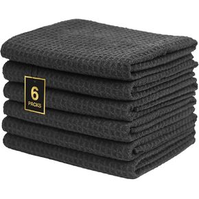 Waffle Microfiber Gym Towels for Showering Negative ions 3 Pack Quick Dry 27 inch x 55 inch Soft Odorless Camping Gym Towels for Men & Women Swmming Towels for Body Hot Yoga Black (Large)