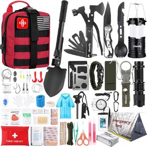 Survival Kit, Gifts for Men Women Teen Boys, 252pcs Survival Gear Mini First Aid Kit for Car Home