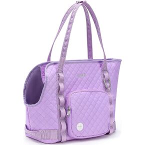 Pecute Dog Purse Carrier, Pet Carrier with Pockets for Small Dogs, Portable Small Dog Soft-Sided Carrier, Lightweight Dog and Puppies Tote Bag Carrier, Outing, Travel, Vet, Black